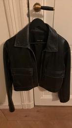 Massimo Dutti leren dames jack, maat medium, Ophalen of Verzenden, Zo goed als nieuw, Maat 38/40 (M), Zwart