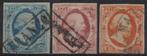 1-2-3   gebruikt ( Willem III 1852 Cat. € 240,- ), Postzegels en Munten, Postzegels | Nederland, Verzenden, T/m 1940, Gestempeld