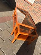 Salontafel met nestbare bijzettafels rookglas hout, Huis en Inrichting, Tafels | Salontafels, Ophalen, Gebruikt, 50 tot 100 cm