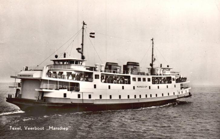 Texel Veerboot Marsdiep (1966) 129719, Verzamelen, Ansichtkaarten | Nederland, Gelopen, Waddeneilanden, 1960 tot 1980, Verzenden