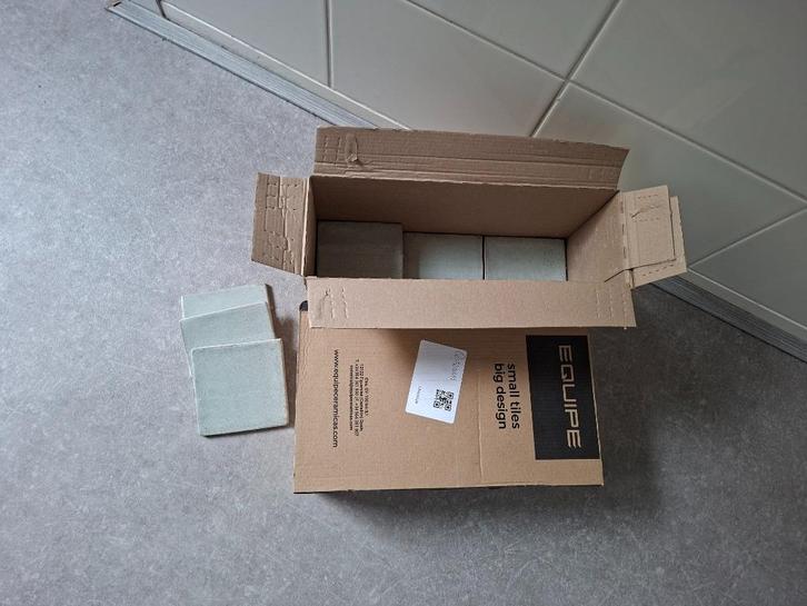Resterende wandtegeltjes mintgroen, Doe-het-zelf en Verbouw, Tegels, Nieuw, Wandtegels, Keramiek, Minder dan 20 cm, Minder dan 20 cm