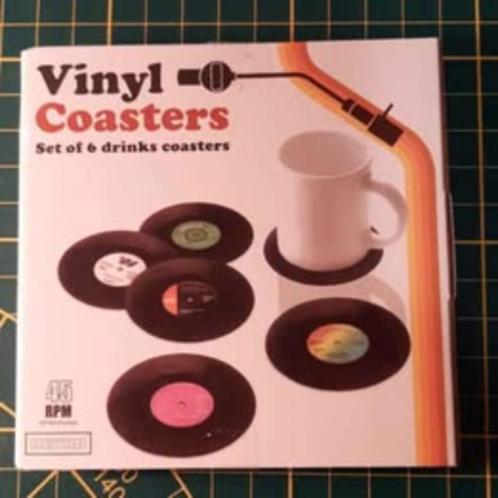 Retro Vinyl Onderzetters – Set van 6 in LP-stijl (45 RPM loo, Huis en Inrichting, Woonaccessoires | Onderzetters, Nieuw, Glas of Kopje