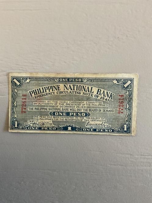 Filipijnen emergency geld 1941, Postzegels en Munten, Bankbiljetten | Azië, Midden-Oosten, Ophalen of Verzenden