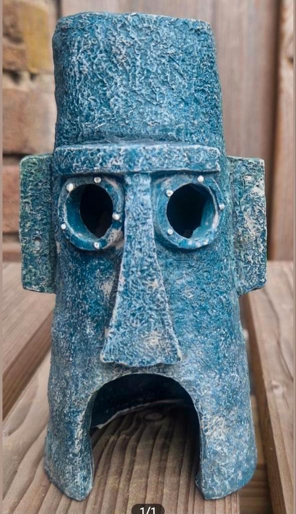 Ornament Spongebob Octo Thaddeus-huis, Dieren en Toebehoren, Vissen | Aquaria en Toebehoren, Zo goed als nieuw, Sierelement, Ophalen of Verzenden