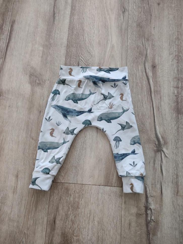 Prachtig lichtblauw broekje met walvissen, zeedieren, 68/74., Kinderen en Baby's, Babykleding | Maat 68, Zo goed als nieuw, Jongetje