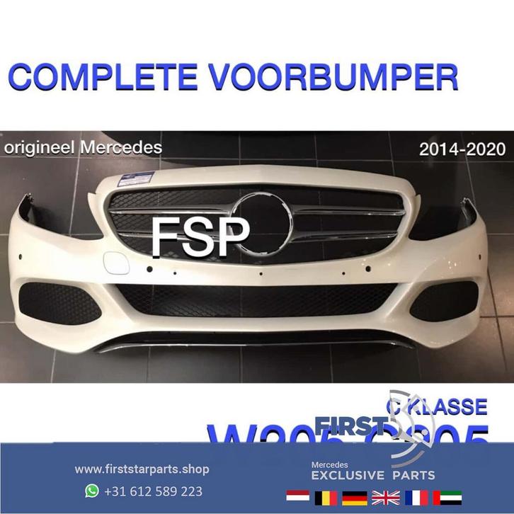 W205 C205 S205 VOORBUMPER Mercedes C Klasse 2014-2020 WIT DI, Auto-onderdelen, Carrosserie en Plaatwerk, Bumper, Mercedes-Benz