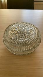 Vintage plafonniere plafondlamp zwaar glas rond, Ophalen of Verzenden, Zo goed als nieuw