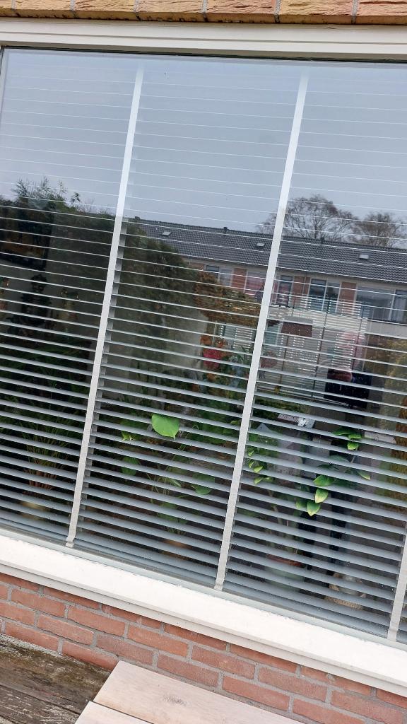 houten jaloezieën 50mm, Huis en Inrichting, Stoffering | Gordijnen en Lamellen, Zo goed als nieuw, 150 tot 200 cm, 200 cm of meer