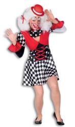 Leuk rood/wit/zwart PIPPI/CLOWNS jurk, Ophalen, Carnaval, Maat 42/44 (L), Kleding