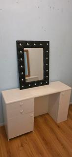 Kaptafel met spiegel, Huis en Inrichting, Tafels | Kaptafels, Ophalen, Gebruikt, 100 tot 150 cm, Minder dan 100 cm