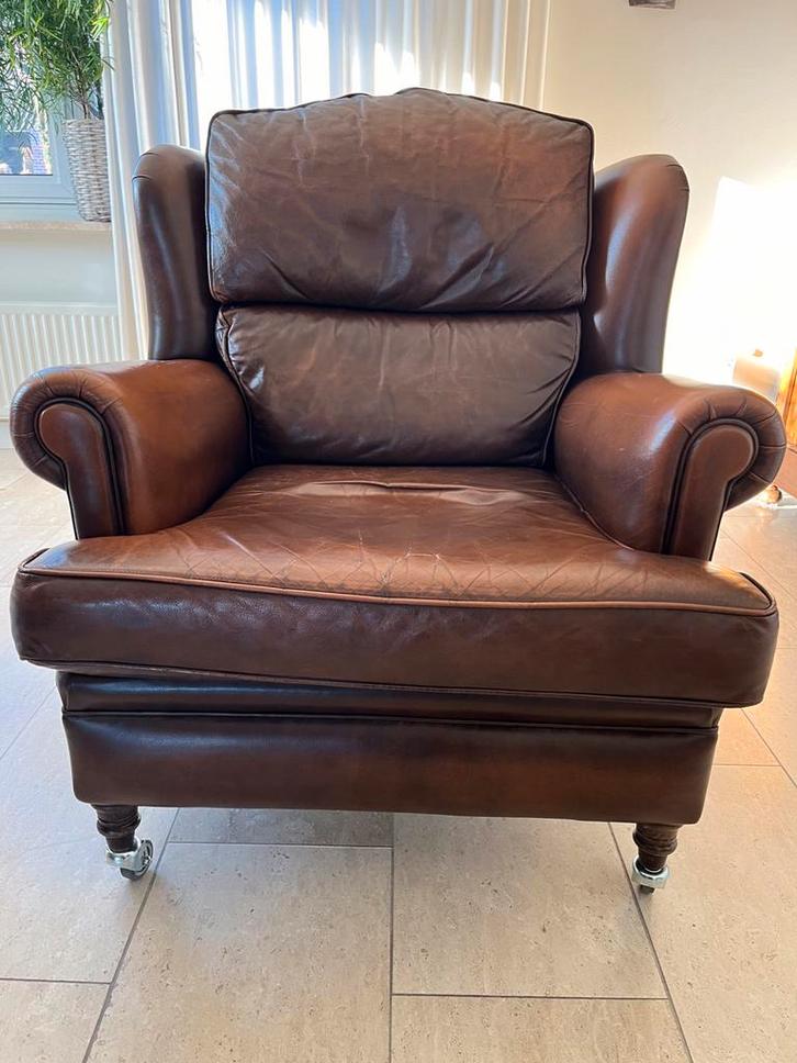 Engelse oorfauteuil, Huis en Inrichting, Fauteuils, Gebruikt, Ophalen