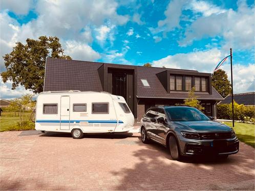 Stalling 1 jr + Hobby 450 easy de luxe unico voortent, Caravans en Kamperen, Voortenten en Luifels, Zo goed als nieuw, Ophalen