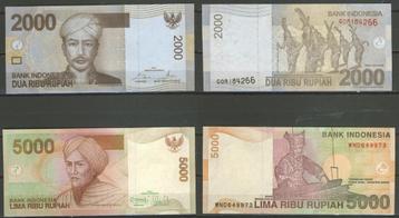 Indonesië 5000/2000 Rupiah 2013/14 UNC FDC Biljet r-15 jdu beschikbaar voor biedingen