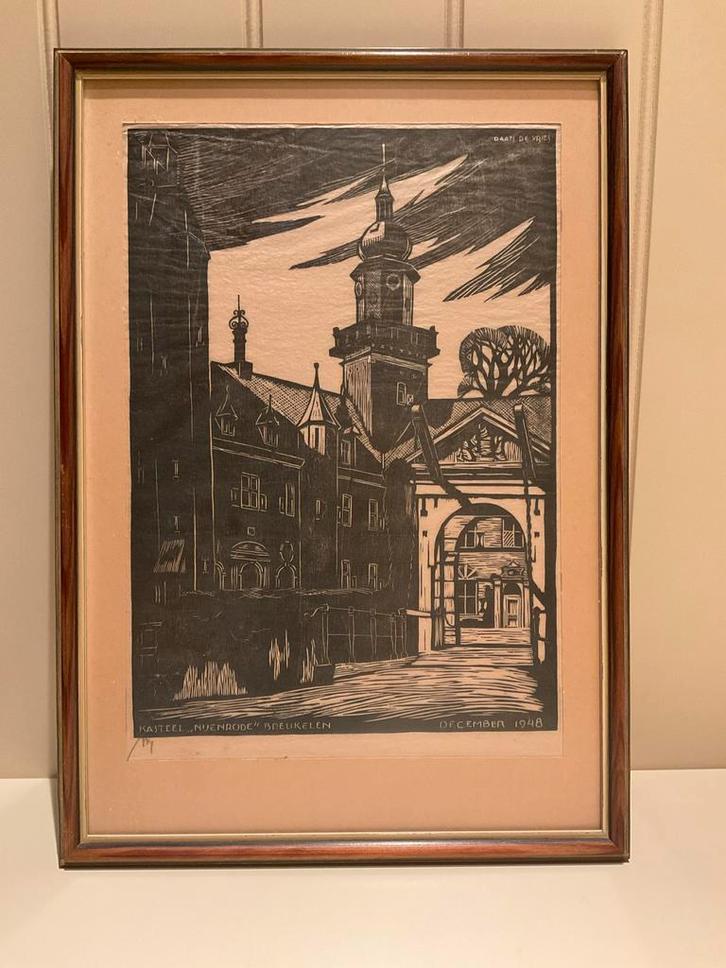 Ets Daan de Vries - Kasteel Nijenrode Breukelen, Antiek en Kunst, Kunst | Etsen en Gravures, Ophalen of Verzenden