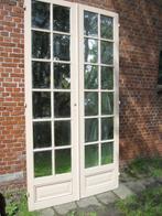 258,5hx133br Dubbele Franse eiken deuren met spiegelglas, Ophalen