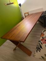 Massief houten eettafel, Huis en Inrichting, Tafels | Eettafels, Ophalen, 200 cm of meer, 50 tot 100 cm, Zo goed als nieuw