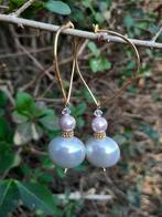 Oorbellen Theresa shellparels-swarovski kristal zilver, Hangers, Nieuw, Grijs, Goud