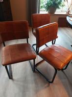 6 leren bruine stoelen merk jess, Ophalen, Zo goed als nieuw, Bruin