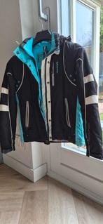 Falcon ski jas maat 164 kleur zwart, wit en aquablauw, Gebruikt, 100 tot 140 cm, Kleding, Ophalen