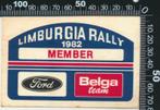 Sticker: Limburgia Rally 1982 - Ford - Belga Team (2), Ophalen of Verzenden, Zo goed als nieuw, Auto of Motor