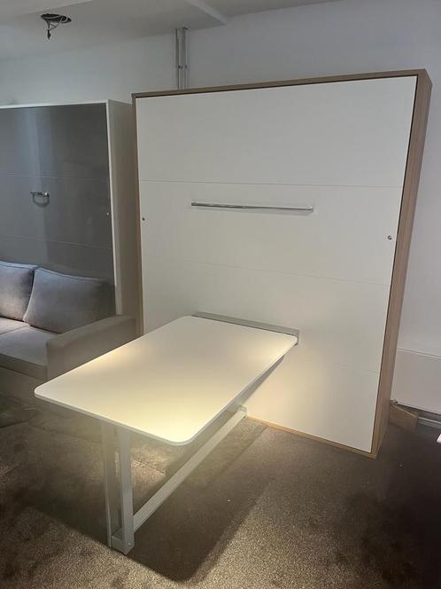 FAILLISSEMENT UITVERKOOP - Opklapbed met Bureau 160x200, Huis en Inrichting, Slaapkamer | Bedden, Nieuw, Tweepersoons, 160 cm