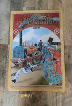 Vintage Hollandse IJzeren Spoorweg Maatschappij Reclamebord, Ophalen of Verzenden, Gebruikt, Trein, Overige typen