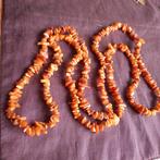 Zeer Lange Barnsteen Amber Ketting, Verzenden, Gebruikt, Steen of Mineraal