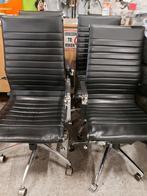 4 stuks supermooie luxe bureaustoelen chrome met leder, ., Zwart, Ophalen of Verzenden, Zo goed als nieuw