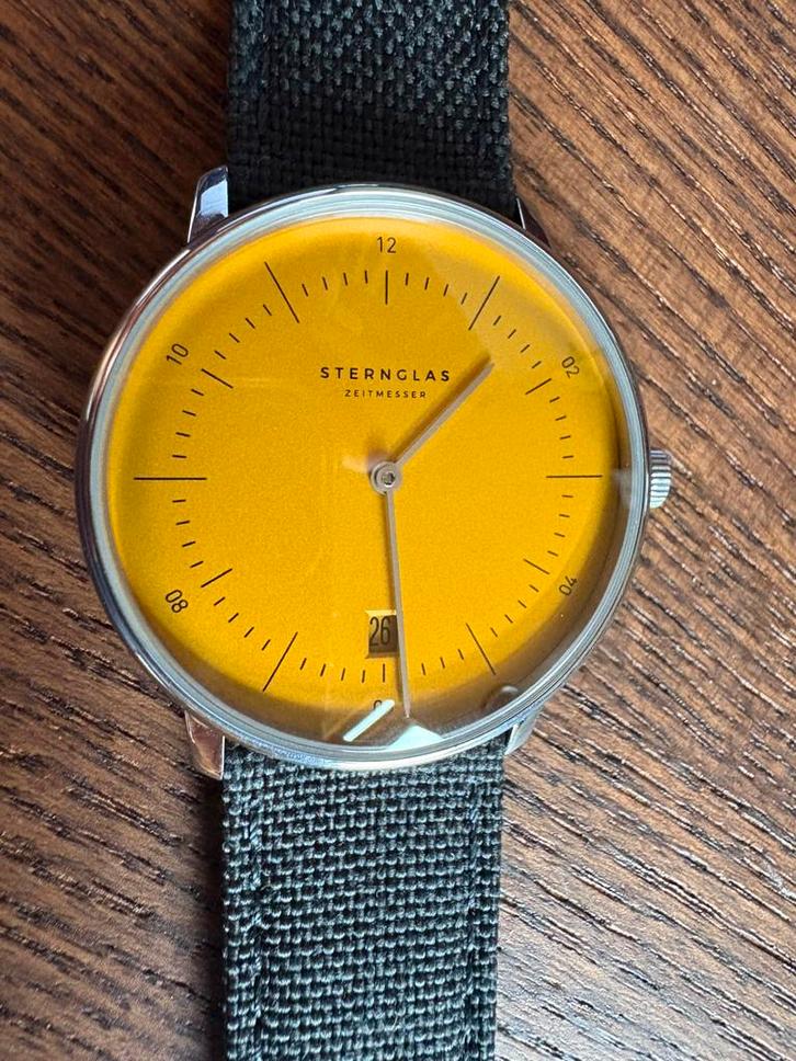 Sternglas Naos Quartz - Edition Yellow, Sieraden, Tassen en Uiterlijk, Horloges | Heren, Zo goed als nieuw, Polshorloge, Overige merken