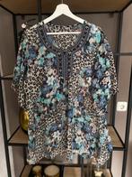 Leopard tuniek bloemenprint blouse, Kleding | Dames, Blouses en Tunieken, Gedragen, Blauw, Maat 42/44 (L), Ophalen of Verzenden