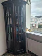 Antieke hoekkast met raampjes, Huis en Inrichting, Kasten | Overige, Ophalen, Gebruikt