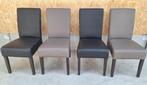 Nieuwstaat 4 x eetkamerstoelen, Ophalen, Zwart, Leer, Zo goed als nieuw
