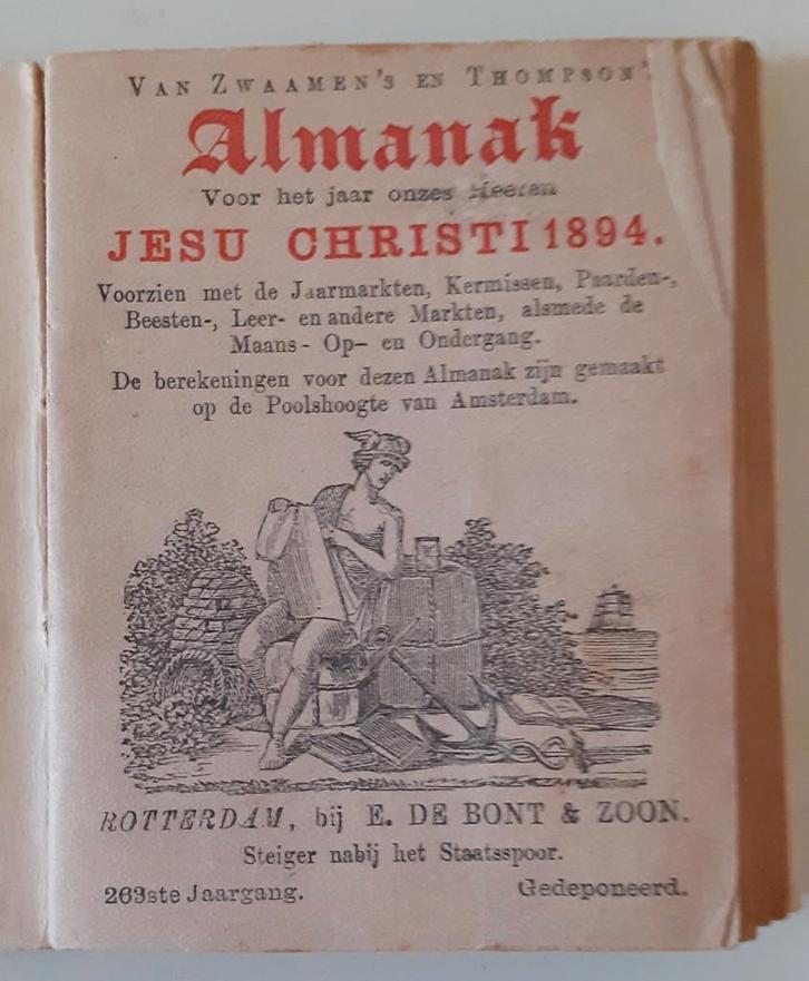 Almanak van Zwaamen's en Thompson 1894, Antiek en Kunst, Antiek | Boeken en Bijbels, Ophalen of Verzenden