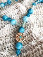 Krachtige Larimar blend mala, Met kristal, Nieuw, Steen of Mineraal, Verzenden