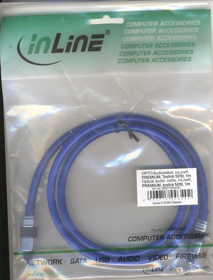 OPTO Audiokabel optisch, Audio, Tv en Foto, Audiokabels en Televisiekabels, Nieuw, Optische kabel, Minder dan 2 meter, Ophalen of Verzenden