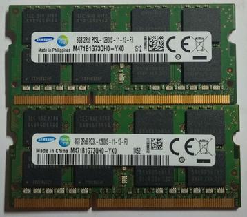 16GB DDR3 2x8GB PC3L-12800 1600MHz Samsung Sodimm 1215 5214 beschikbaar voor biedingen