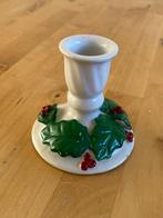 Vintage Kerst Kandelaar voor Dinerkaars met Hulst zgan!, Ophalen of Verzenden, Zo goed als nieuw
