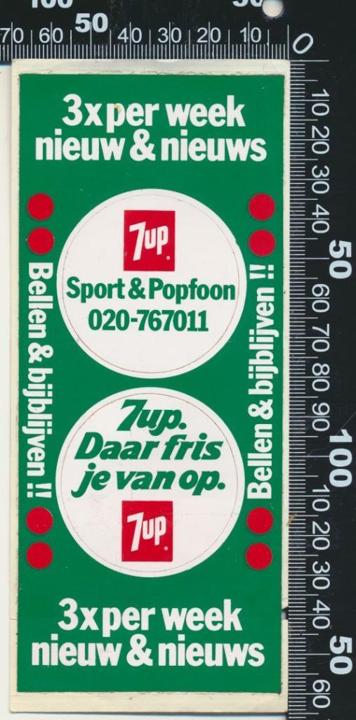 Sticker: 7-Up - Sport en Popfoon, Verzamelen, Stickers, Zo goed als nieuw, Bedrijf of Vereniging, Ophalen of Verzenden