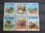 6  ZEGELS  VIETNAM 1985 - SCHILDPAD   =985=, Postzegels en Munten, Postzegels | Azië, Ophalen of Verzenden, Zuid-Azië, Gestempeld