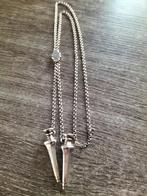 Prachtige antieke zilveren breidoppen met een schuiver., Verzenden, Zilver, Ketting