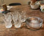 Kristallen Glaasjes met Schoteltjes, Antiek en Kunst, Ophalen of Verzenden