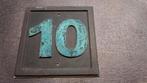 Retro huis nummer 10 messing zwaar 17cm ., Antiek en Kunst, Antiek | Emaille, Ophalen of Verzenden