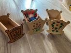 Vintage houten handbeschilderde bedjes voor knuffels/popjes, Ophalen of Verzenden, Overige typen