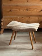 Krukje - voetenbankje - stof/hout - vintage, Huis en Inrichting, Ophalen, Zo goed als nieuw, Hout