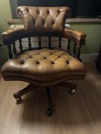 CHESTERFIELD BUREAUSTOEL LEDER CAPTAIN CHAIR JAREN ZEVENTIG, Ophalen, Gebruikt, Overige kleuren