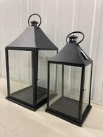Set van 2 lantaarns, 40 en 50cm hoog, Ophalen, Overige materialen, 25 tot 50 cm, Zwart