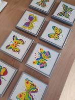 8 schilderijtjes van Sjon Melchers 'vlinders', Antiek en Kunst, Ophalen of Verzenden