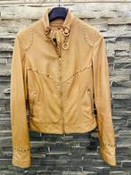 Jack van Aphero in beige leer met goud accenten Maat 38, Aphero, Beige, Zo goed als nieuw, Ophalen