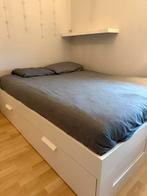 BRIMNES ikea bed 140 x 200, Huis en Inrichting, Ophalen, Gebruikt, Wit, Tweepersoons