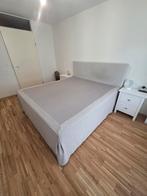 Boxspring 180x200 met opbergruimte, Ophalen, Grijs, Tweepersoons, Zo goed als nieuw